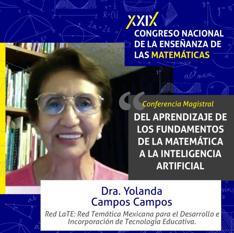 La Dra. Yolanda Campos presentará conferencia magistral sobre matemáticas e inteligencia artificial